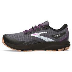 Rückansicht von Brooks GTX Divide 4 Trailrunning Schuhe Damen black-blackened pearl-purple