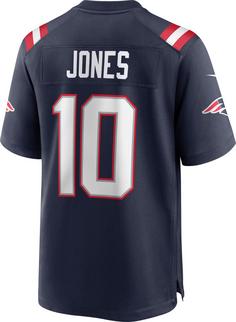 Rückansicht von Nike New England Patriots Mac Jones 10 American Football Trikot Herren college navy