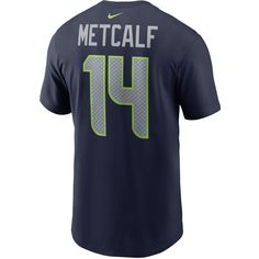 Rückansicht von Nike D.K. Metcalf Seattle Seahawks Fanshirt Herren college navy