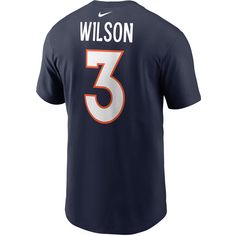 Rückansicht von Nike Russell Wilson Denver Broncos Fanshirt Herren college navy