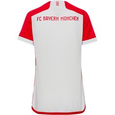Rückansicht von adidas FC Bayern München 23-24 Heim Fußballtrikot Damen white-red
