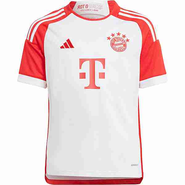 adidas FC Bayern München 23-24 Heim Fußballtrikot Kinder white-red