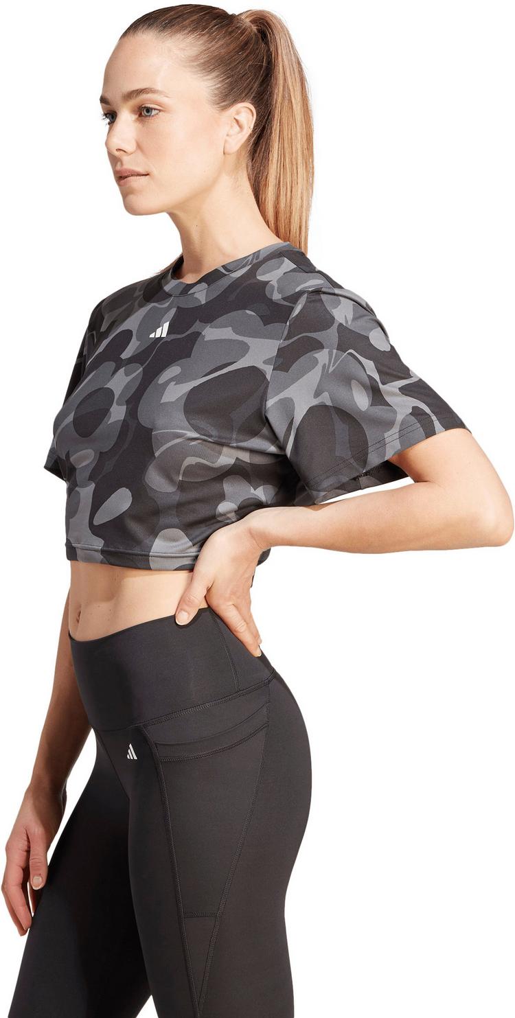 adidas adidas AEROREADY TRAIN ESSENTIALS Croptop Damen - black-print - 3 | SportScheck