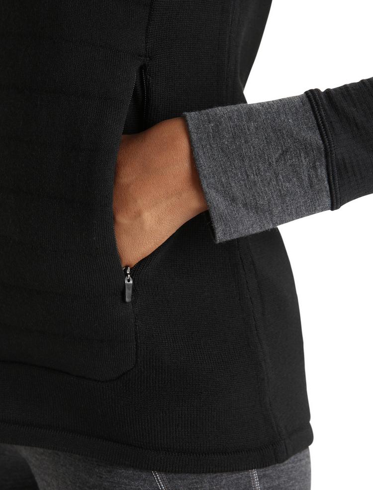 Icebreaker Icebreaker ZoneKnit Fleeceweste Damen - black - 6 | SportScheck