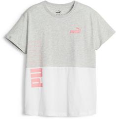 PUMA POWER COLORBLOCK T-Shirt Kinder light gray heather