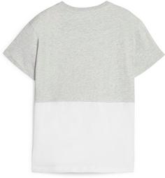 Rückansicht von PUMA POWER COLORBLOCK T-Shirt Kinder light gray heather