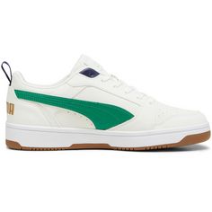 Rückansicht von PUMA Rebound V6 75 Years Sneaker Herren warm white-archive green-puma navy-gold-pristine