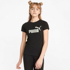 Rückansicht von PUMA ESSENTIALS T-Shirt Kinder puma black