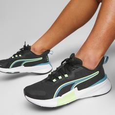 Rückansicht von PUMA PWRFrame TR 2 Fitnessschuhe Damen black-bold blue-speed green