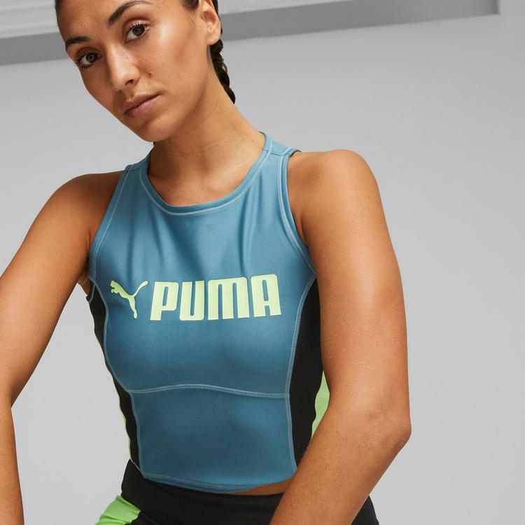 PUMA PUMA FIT EVERSCULPT Croptop Damen - bold blue-speed green - 0 | SportScheck