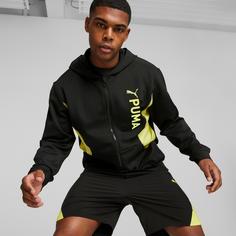 Rückansicht von PUMA FIT DOUBLE KNIT Trainingsjacke Herren puma black-yellow burst