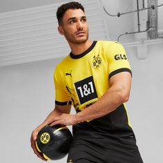 Rückansicht von PUMA Borussia Dortmund 23-24 Heim Authentic Fußballtrikot Herren cyber yellow-puma black