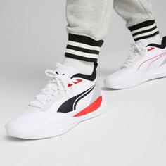 Rückansicht von PUMA Playmaker Pro Plus Basketballschuhe Herren puma white-for all time red