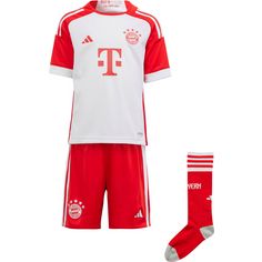 adidas FC Bayern München 23-24 Heim Minikit Fußballtrikot Kinder white-red