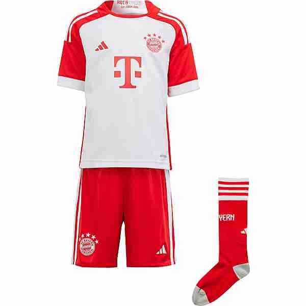 adidas FC Bayern München 23-24 Heim Minikit Fußballtrikot Kinder white-red