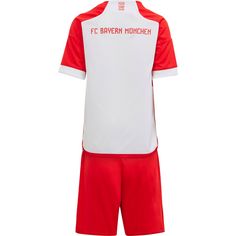 Rückansicht von adidas FC Bayern München 23-24 Heim Minikit Fußballtrikot Kinder white-red