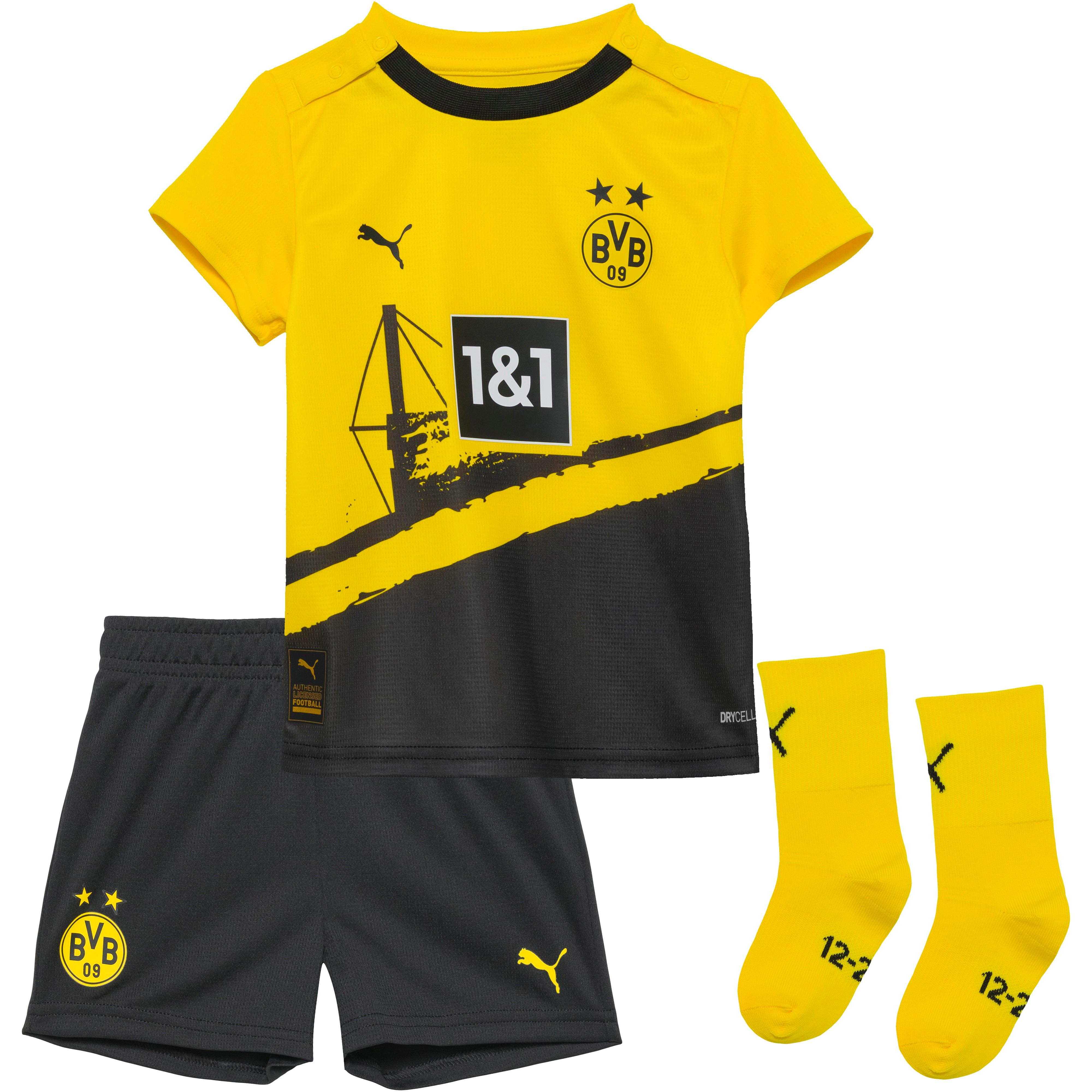 PUMA Borussia Dortmund 23-24 Heim Babykit Teamtrikot Kinder