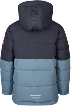 Rückansicht von Trollkids Gryllefjord Steppjacke Kinder black-steel blue-mango