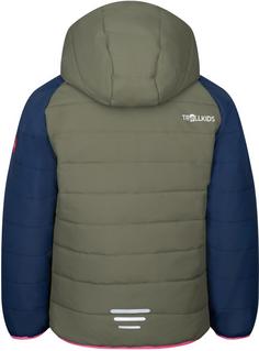 Rückansicht von Trollkids Hafjell Skijacke Kinder navy-dusky olive-light magenta