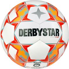 Rückansicht von Derbystar Stratos S-Light v23 Fußball weiss blau orange