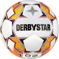 Rückansicht von Derbystar Stratos TT v23 Fußball weiss blau orange