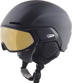 ALPINA Alto Q-Lite Skihelm black matt-gold mirror