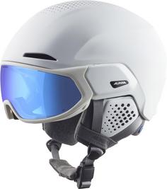 ALPINA Alto Q-Lite Skihelm white matt-blue revo