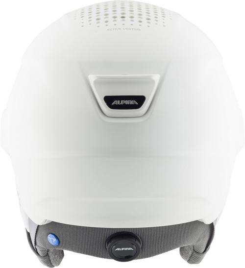Rückansicht von ALPINA Alto Q-Lite Skihelm white matt-blue revo