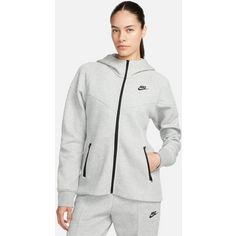 Rückansicht von Nike Tech Fleece Trainingsjacke Damen dk grey heather-black