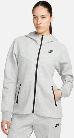 Rückansicht von Nike Tech Fleece Trainingsjacke Damen dk grey heather-black