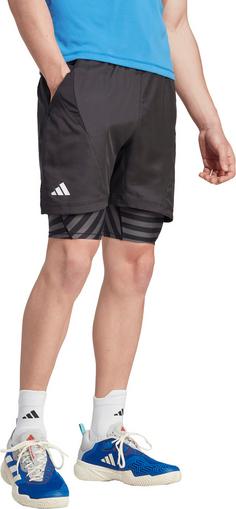 Rückansicht von adidas 2N1 Pro Tennisshorts Herren black