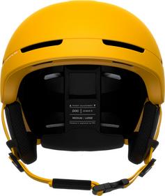 Rückansicht von POC Obex MIPS Skihelm Sulphite Yellow Matt