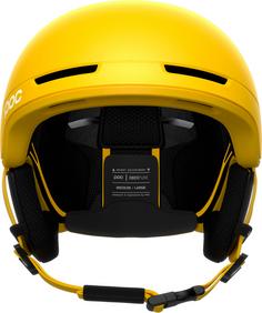 Rückansicht von POC Obex Pure Skihelm sulphite yellow matt