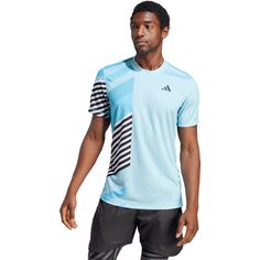 Rückansicht von adidas Freelift Pro Tennisshirt Herren light aqua