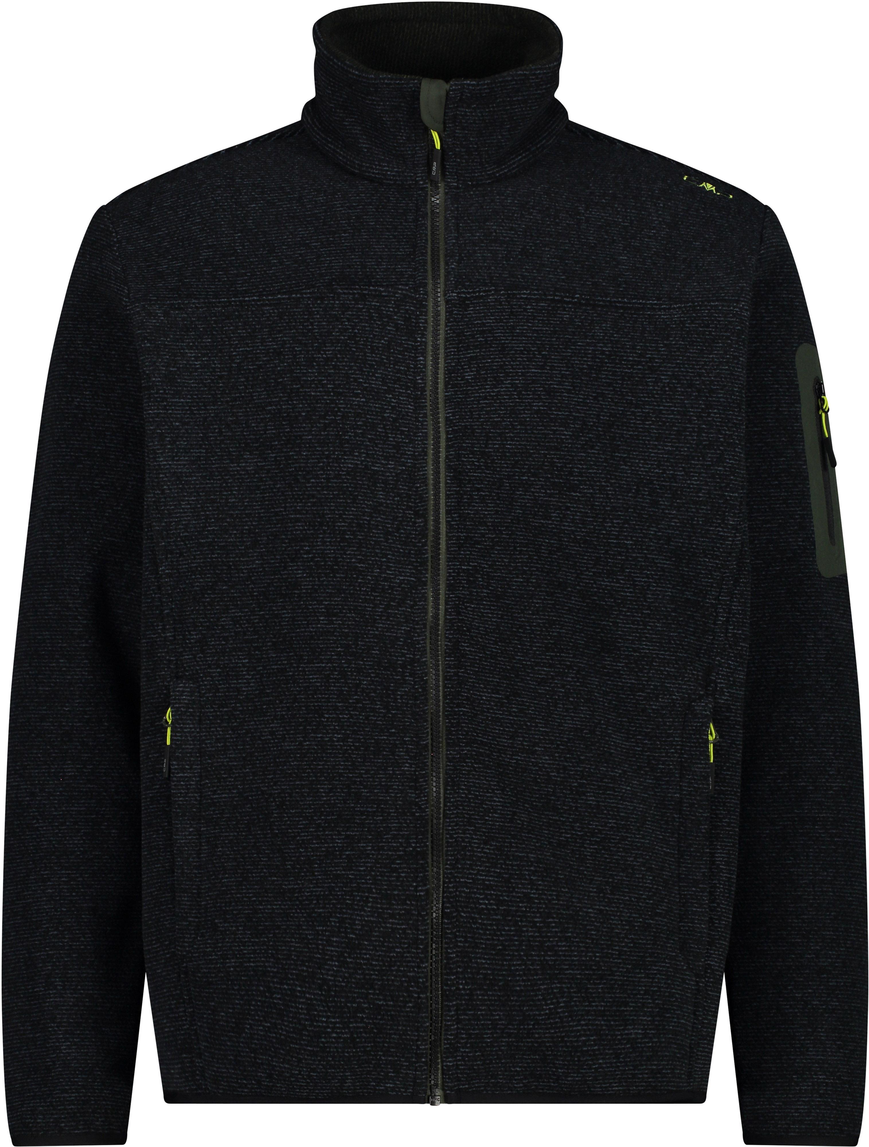 CMP Man Jacket Knitted Jacquard Fleecejacke Herren nero-oil green