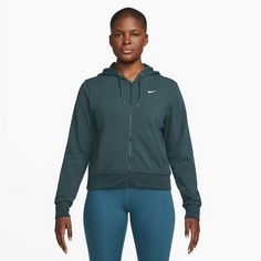 Rückansicht von Nike Dri-FIT ONE Sweatjacke Damen deep jungle-white
