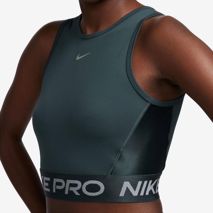 Nike Nike Pro Dri-FIT Croptop Damen - deep jungle-metallic silver - 2 | SportScheck