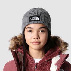 Rückansicht von The North Face BOX LOGO Beanie Kinder tnf medium grey heat