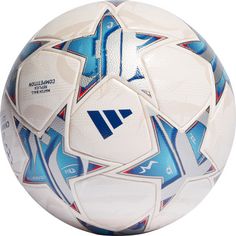 Rückansicht von adidas UCL COM Fußball white-silver met-bright cyan-team royal blue