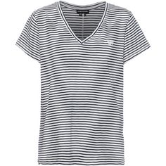 Superdry Studios Slub V-Shirt Damen navy optic stripe
