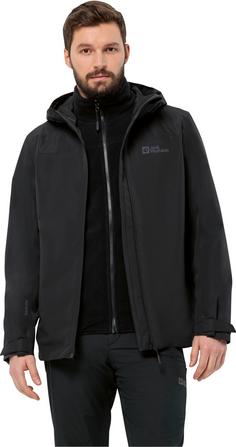 Rückansicht von Jack Wolfskin TAUBENBERG 3IN1 Doppeljacke Herren schwarz
