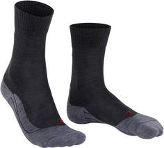 Rückansicht von Falke TK5 Wander Wandersocken Damen asphalt melange