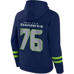 Rückansicht von Fanatics Seattle Seahawks Hoodie Herren athletic navy-bright green