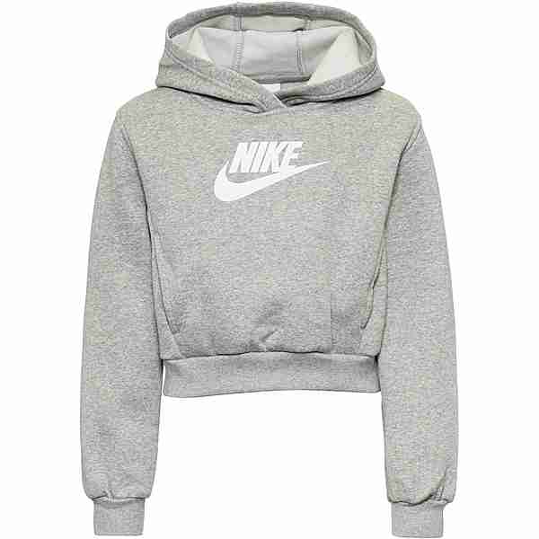 Nike NSW CLUB FLEECE CROP Hoodie Kinder dk grey heather-white