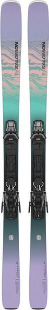 Salomon E STANCE W 84 + M11 GW L90 23/24 All-Mountain Ski Damen - black-aruba blue-patrician purple