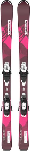 Salomon L QST Jr S + C5 GW J75 All-Mountain Ski Kinder - bordeau-purple