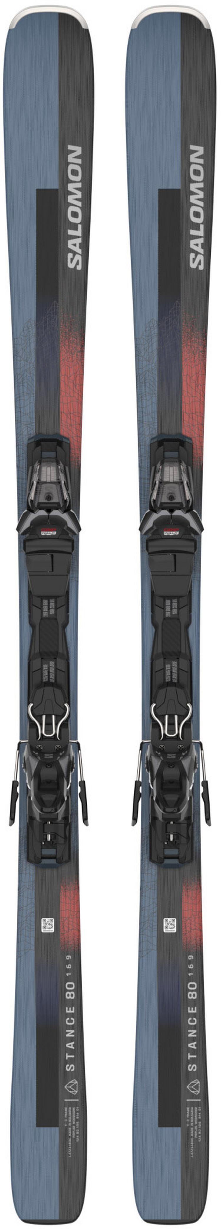 Salomon Salomon E STANCE 80 + M11 GW L90 23/24 All-Mountain Ski - black-neon coral-ashley blue - 0 | SportScheck