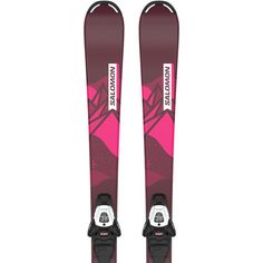 Rückansicht von Salomon L LUX Jr M + L6 GW J2 80 23/24 All-Mountain Ski Kinder bordeau-pink