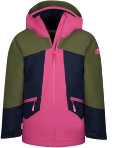 Trollkids Rauland Skijacke Kinder dusky olive-light magenta-navy