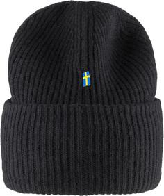 Rückansicht von FJÄLLRÄVEN Merino 1960 Logo Beanie black